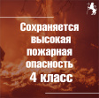 Сохраняется высокая пожарная опасность 4 класса Сохраняется высокая пожарная опасность 4 класса